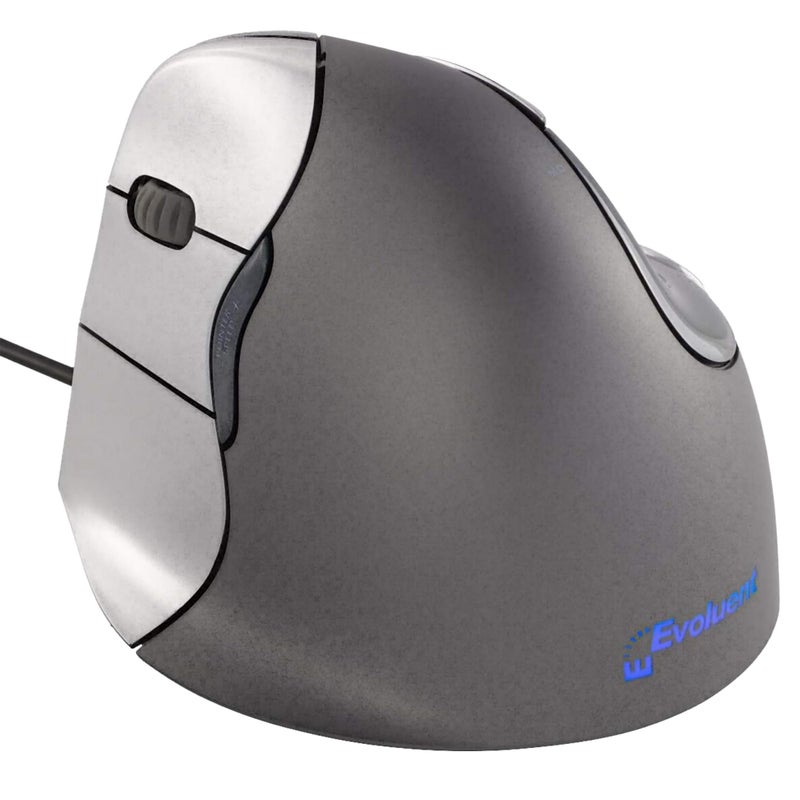 Evoluent â€“ Inventor of The Vertical Mouse â€“ VM4L Ergonomic Vertical Mouse Left Hand Wired USB, Sculpted for Comfort, Reduces Wrist Strain, 4 Speeds, 6 Customizable Buttons in Windows - Image 1